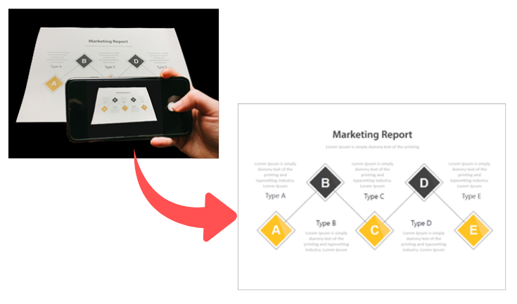カメラで文書スキャン